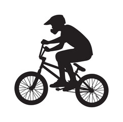 Obraz premium Professional bmx bicycle player silhouette. Vector illustration
