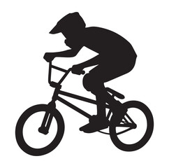 Professional bmx bicycle player silhouette. Vector illustration