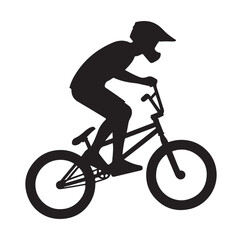 Professional bmx bicycle player silhouette. Vector illustration