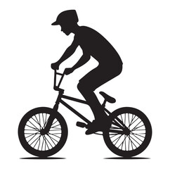 Professional bmx bicycle player silhouette. Vector illustration