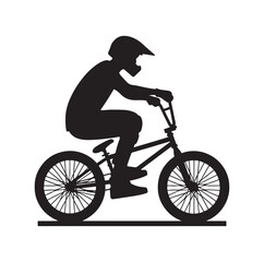 Professional bmx bicycle player silhouette. Vector illustration