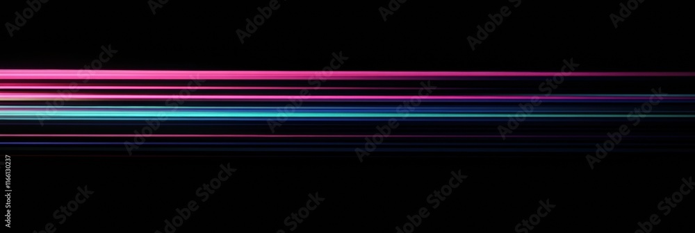 Poster glowing neon lines create a vibrant abstract display across a dark background showcasing dynamic col