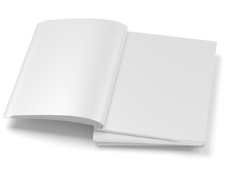 Open magazine with a glued binding. Vertical A4 format.