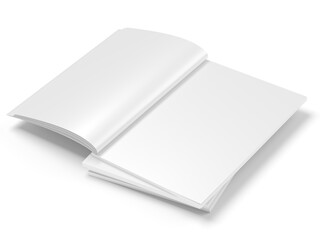 Open magazine with a glued binding. Vertical A4 format.