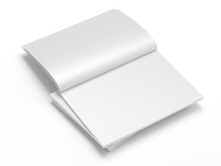 Open magazine with a glued binding. Vertical A4 format.