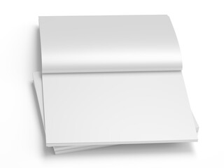 Open magazine with a glued binding. Vertical A4 format.