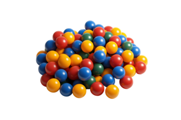 A close-up of a rubber ball pit with assorted bright-colored balls