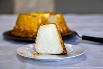 Traditional caramelized egg white pudding known as molotof or molotov