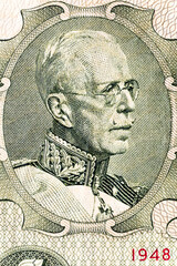 Vintage elements of old paper banknotes.Bonistics.10 Swedish Kroner (SEK)1948,from Sveriges...