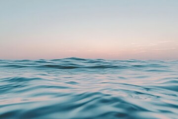 Obraz premium dawn reflection on gentle waves with pastel sky harmony