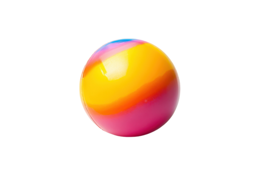 A rubber bouncy ball bouncing off a wall