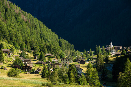 The alpine village of Trient in the canton of Valais, Switzerland.
