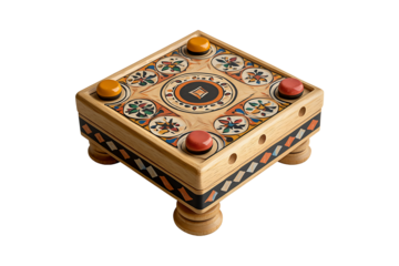 Kids Carrom Isolated on Transparent Background PNG Image.