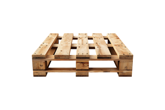 Plywood Pallet Isolated on Transparent Background PNG Image.