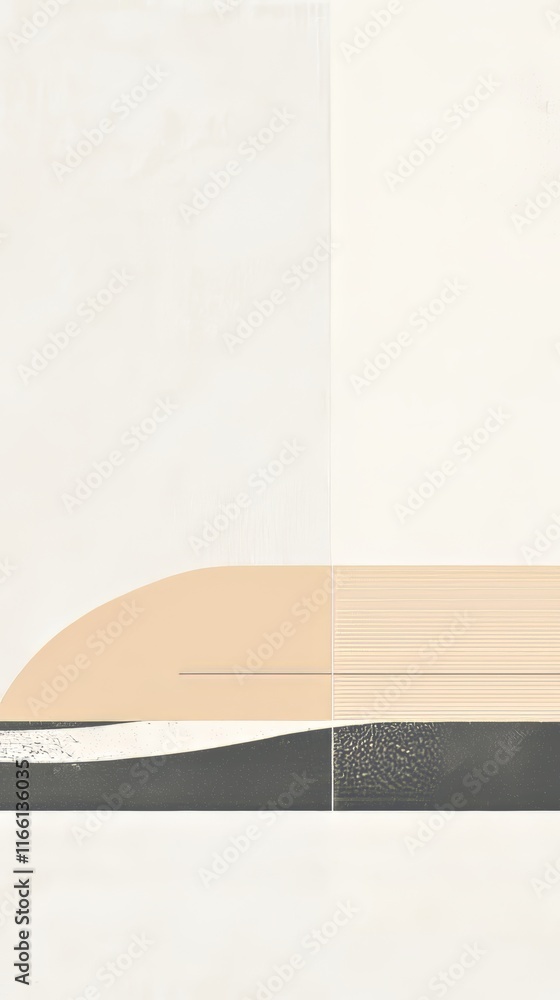 Aufkleber abstract minimalist design featuring soft curves and muted colors, creating a tranquil atmosphere pe