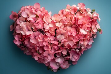 Obraz premium Heart-shaped blooming flower arrangement