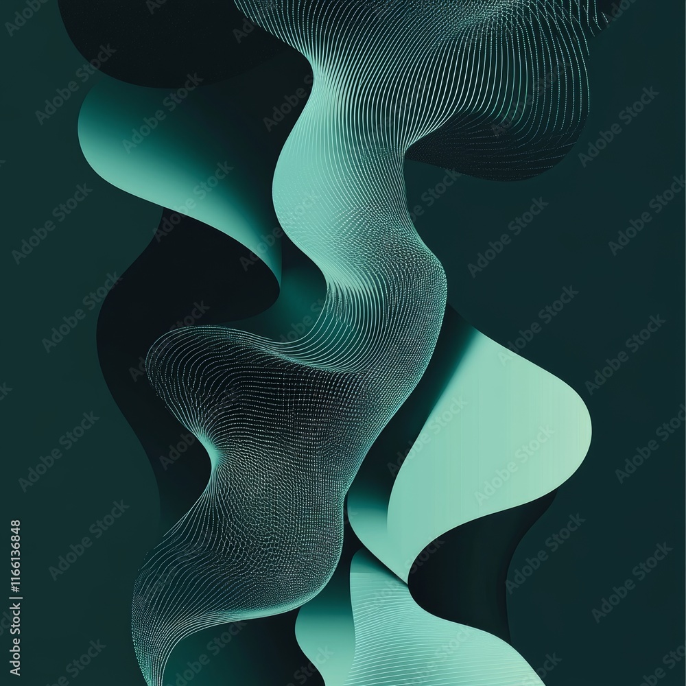 Aufkleber colorful abstract waves create a dynamic visual rhythm evoking movement and fluidity in modern desig