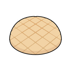 Flat design melon bread icon. Vector.