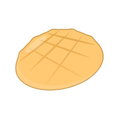 Simple melon bread icon. Vector.