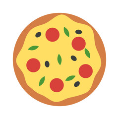 Simple Margherita pizza icon. Vector.