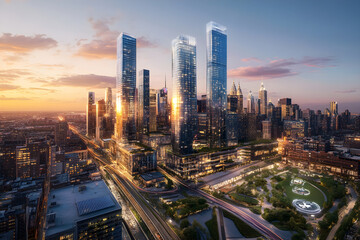 Futuristic Urban Symphony: A Harmonious Blend of Technology and Nature in Tomorrow's World