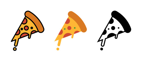 Pizza Slice Icon Set. Vector.