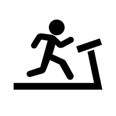 Treadmill workout silhouette icon. Vector.