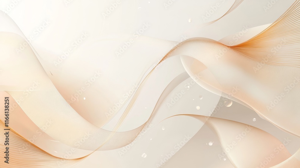Poster abstract design featuring soft flowing curves and gentle colors, creating a tranquil and elegant app