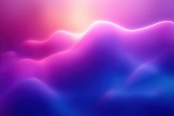 Obraz premium Abstract illustration of dynamic gradient colors. Purple, blue tones create flowing liquid motion. Soft glow, vibrant colors give dreamy effect. Futuristic design chameleon-like color change. Perfect