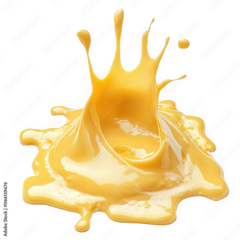 Poster vivid splash of yellow liquid resembling paint or a similar substance. creating a dynamic visual eff