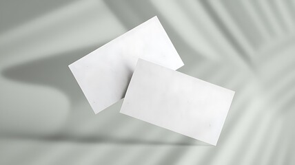 Realistic Blank White Business Cards Mockup with Minimalist Floating Design