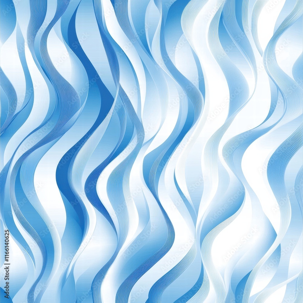 Fototapete seamless wave like pattern in various shades of blue creating a tranquil and fluid appearance for de