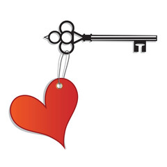 Key to your heart. Finding pure love illustration raster