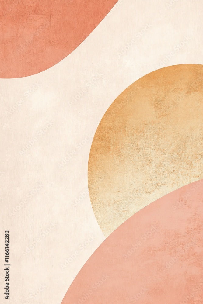 Poster abstract design with soft curves and muted colors creating a harmonious visual experience suitable f
