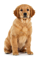 Fototapeta premium Adorable Golden Retriever Puppy Sitting Dog Pet Canine