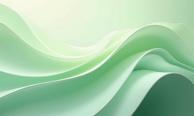Fototapeta premium Abstract Green Waves and Flowing Light Pattern, High quality wallpaper, Generative Ai