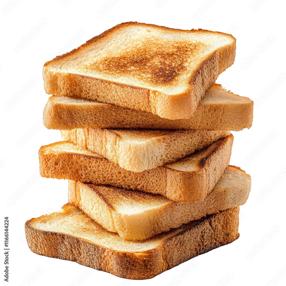Aufkleber stack of neatly arranged slices of toasted bread. showcasing a golden-brown crust and a soft interio