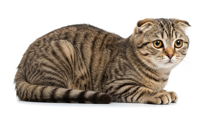 Fototapeta premium Adorable Scottish Fold Kitten Tabby Cat Pet Animal
