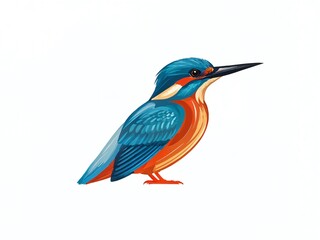 Colorful kingfisher perched on a branch with vibrant plumage displayed in bright sunlight