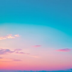 Obraz premium Stunning Sunset Casting Warm Hues Over a Serene Sky at Twilight With Soft Clouds Scattered Across a Tranquil Horizon