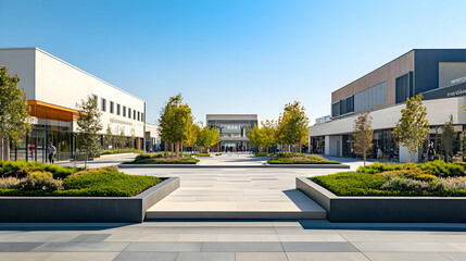 San Francisco modern urban plaza with sleek landscaping and open design minimalist cityscape