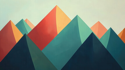Fototapeta premium Abstract mountain range with colorful peaks