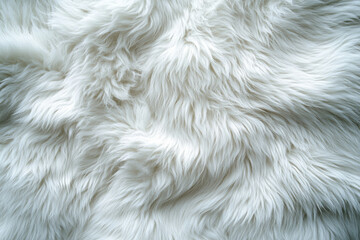Soft, fluffy white fur texture background. Luxurious, gentle, and warm.
