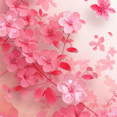 Fototapeta premium pink cute wallpaper with flowers,. 