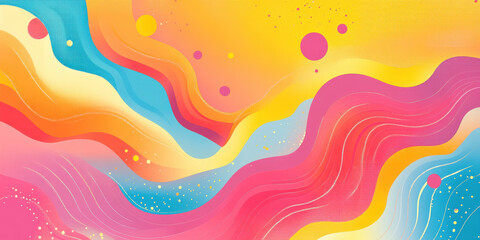 Colorful abstract wave design on vibrant background.