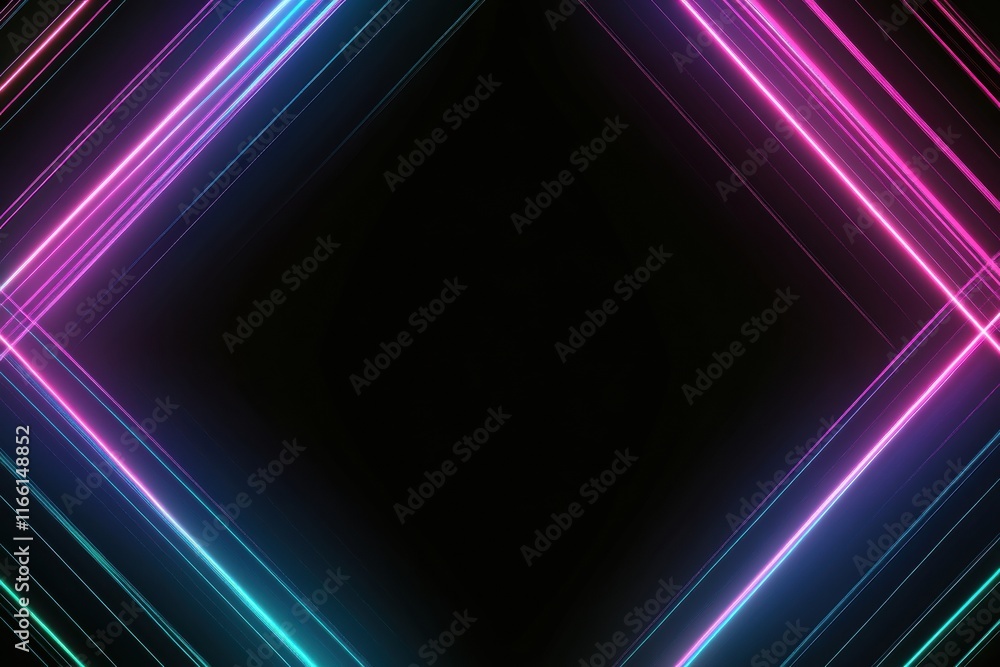Aufkleber vibrant abstract neon lines creating a dynamic and futuristic atmosphere in a dark background. gener