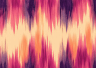 Seamless ikat fabric texture pattern with pink and orange gradient