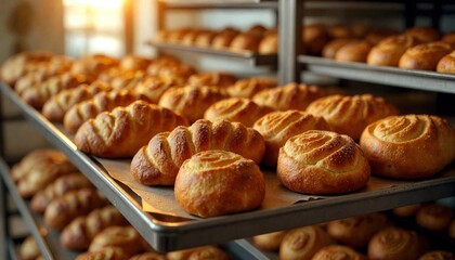 Warm Kitchen with Baking Sheets of Freshly Baked Goods
