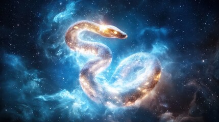Celestial event year of the snake snakeshaped constellation night sky space cosmic imagery