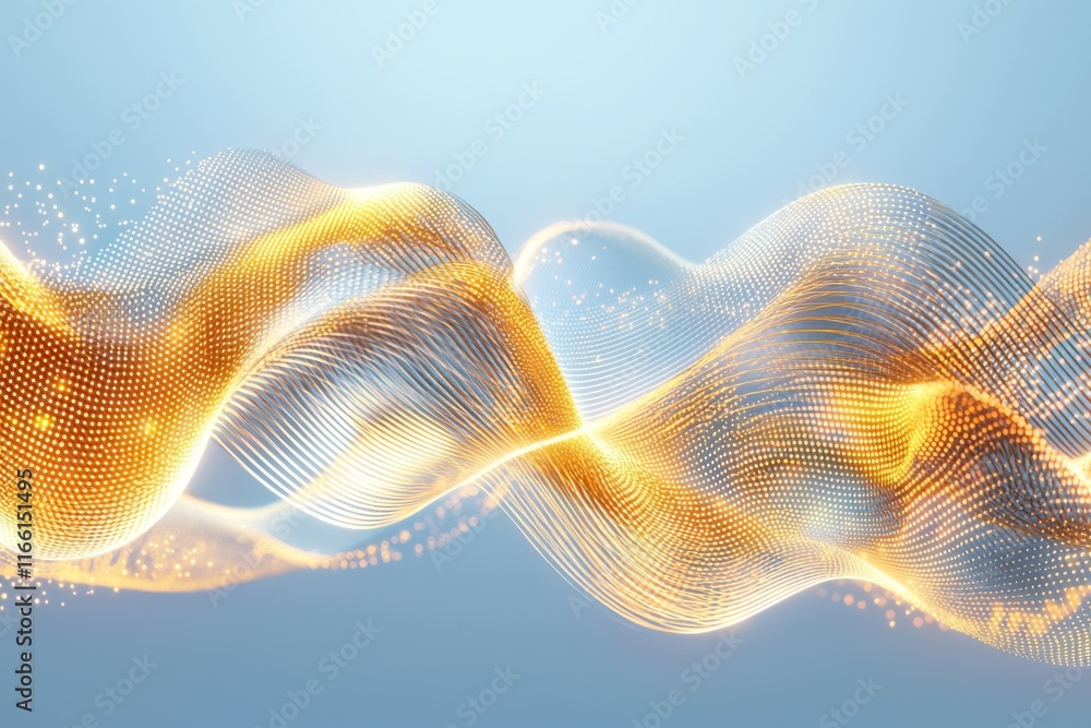 Aufkleber glowing abstract threads in motion digital space visual art imaginative environment artistic viewpoi